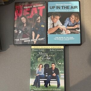 DVD Movie Collection - The Heat, Up in the Air, Must Love Dogs